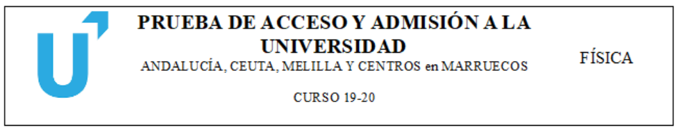 Examen de selectividad de física resuelto. Andalucía , Julio 2020